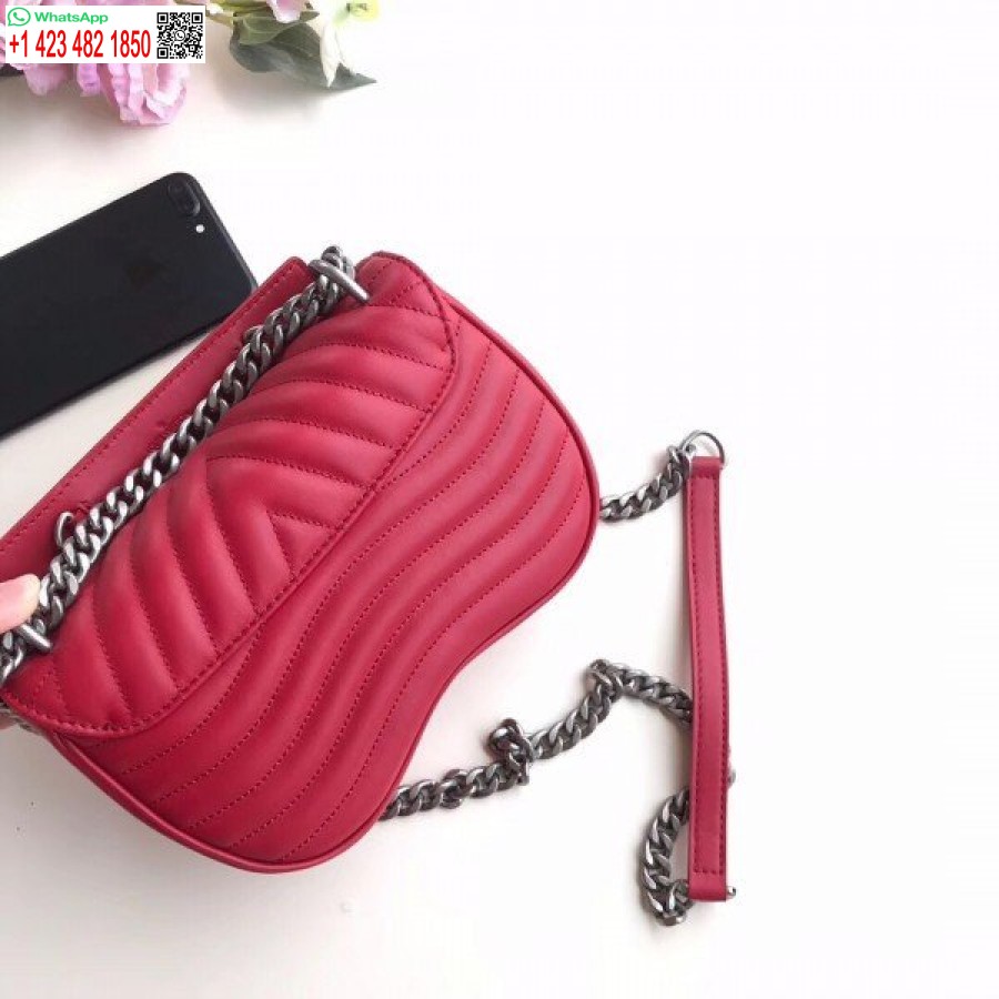 Replika Louis Vuitton Red New Wave Grandinės Krepšys Pm M51930 Blv645
