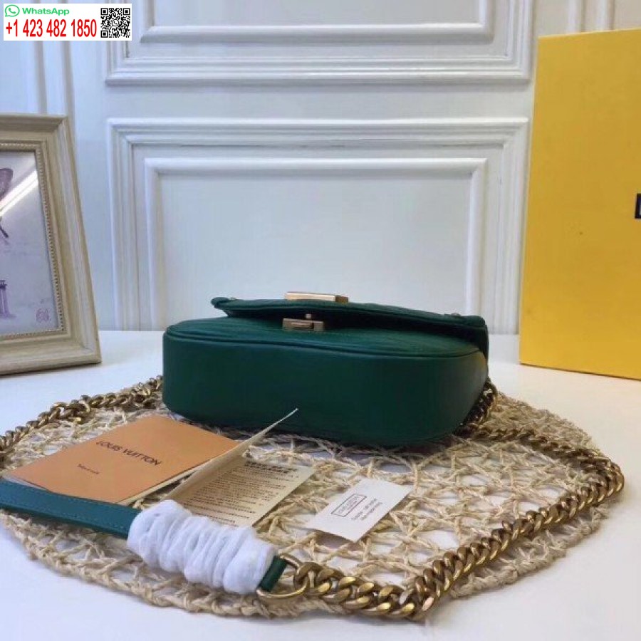 çoğaltma Louis Vuitton Yeşil Yeni Dalga Zincir çanta Pm M55021 Blv657