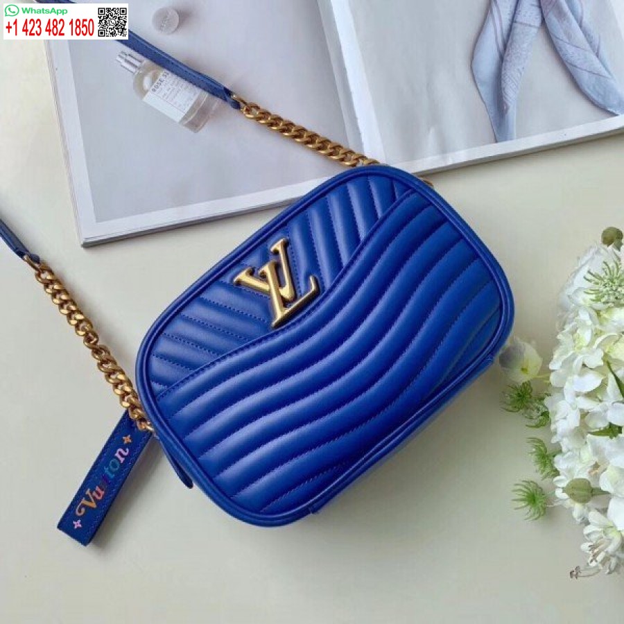 çoğaltma Louis Vuitton Mavi Yeni Dalga Kamera çantası M53901 Blv626