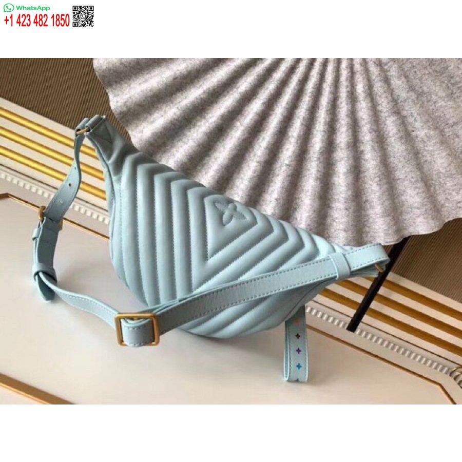 çoğaltma Louis Vuitton Bleu Porselen Yeni Dalga Bel çantası M55331 Blv633