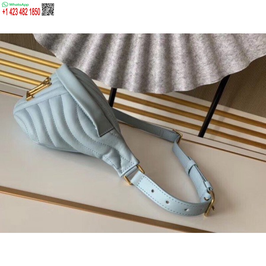 çoğaltma Louis Vuitton Bleu Porselen Yeni Dalga Bel çantası M55331 Blv633