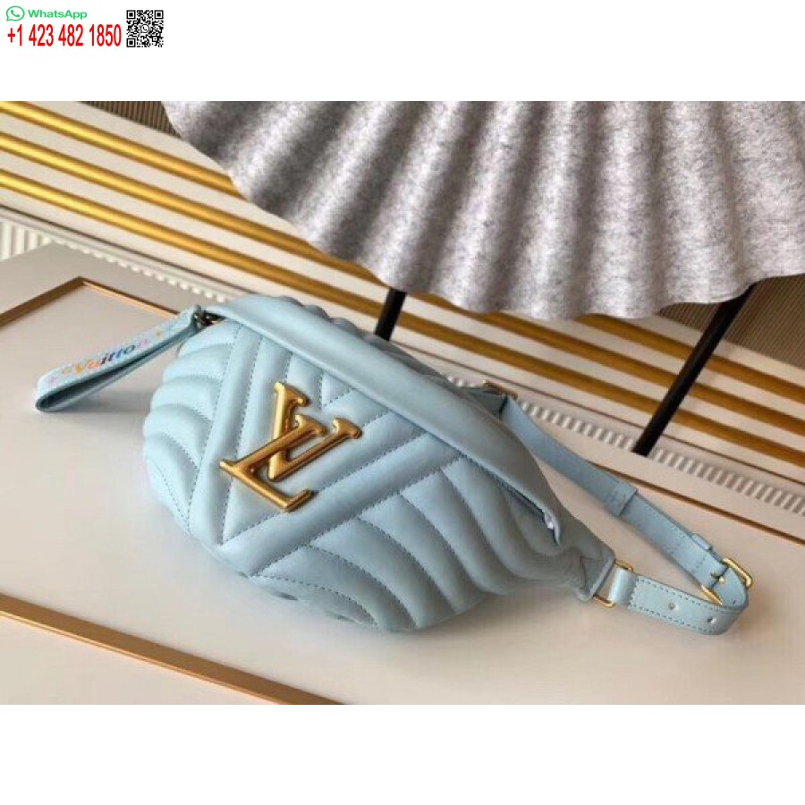 çoğaltma Louis Vuitton Bleu Porselen Yeni Dalga Bel çantası M55331 Blv633