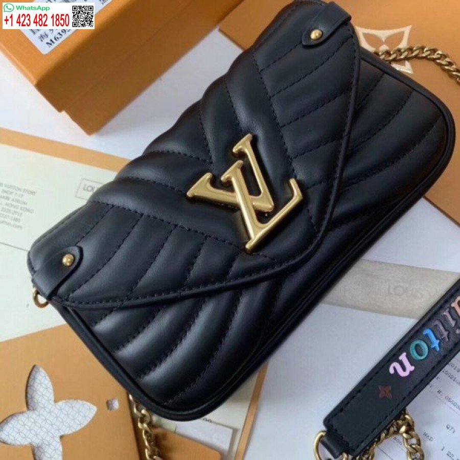 Replica Louis Vuitton Black New Wave Chain Pochette M63929 BLV623