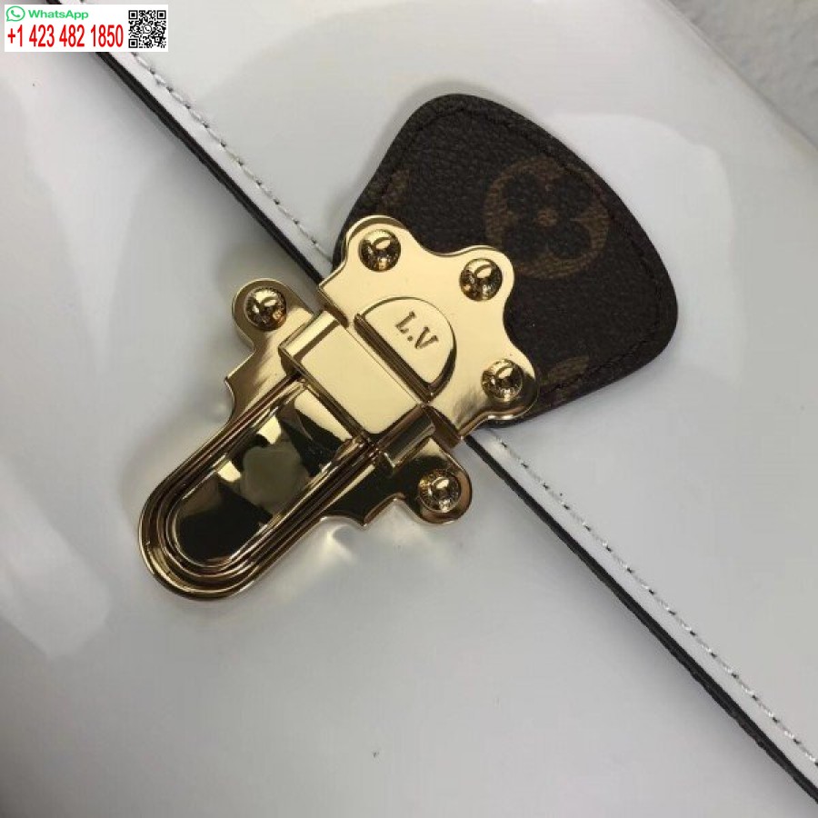 реплика Louis Vuitton бяла чанта от черешово дърво лачена кожа M53352 Blv661