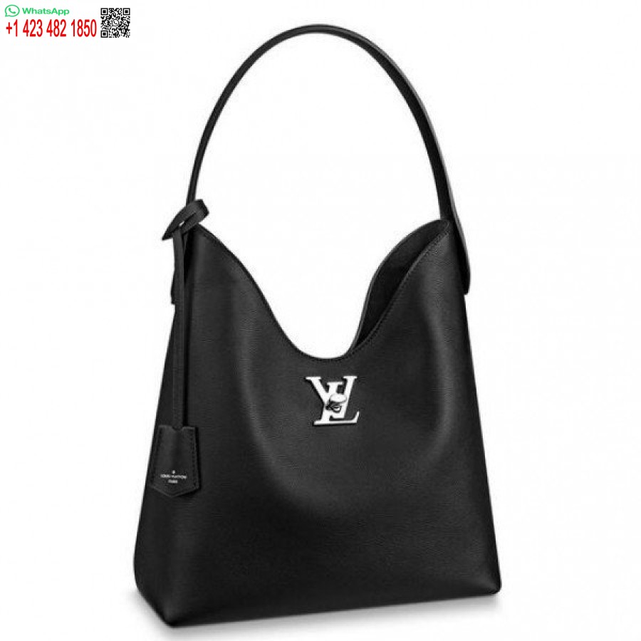Replika Replika Louis Vuitton Beige Lockme Hobo Tas Bahu M44330 Blv739 Blv740