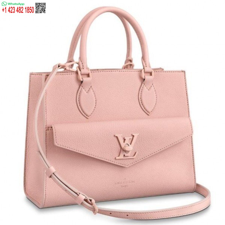 Replika Louis Vuitton White Lockme Tote Tote Tas M55818 Blv779