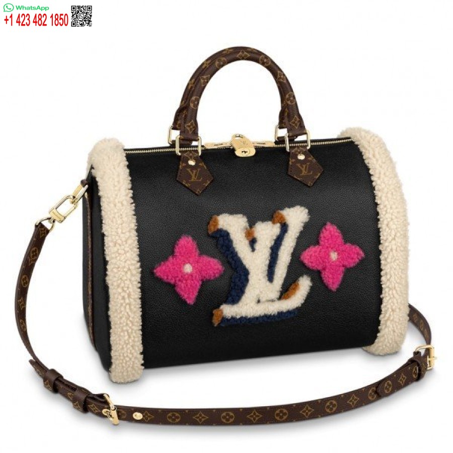 Replika Louis Vuitton Speedy Bandouliere 30 Bulu Domba Kulit M56966 Blv681