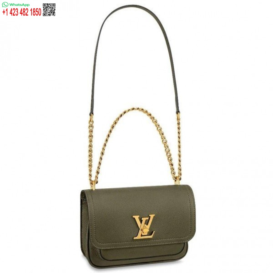 Replica Louis Vuitton Lockme-ketting Pm-tas In Groen Leer M57067 Blv685