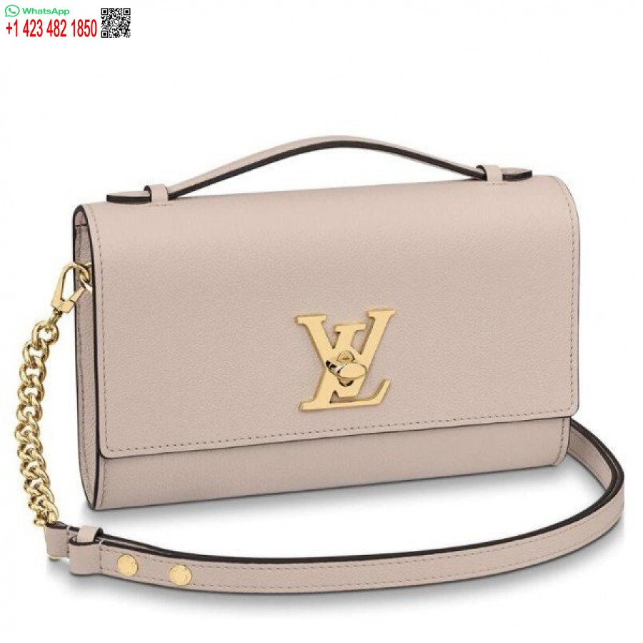 Replica Louis Vuitton Greige Lockme Koppeling M56087 Blv692