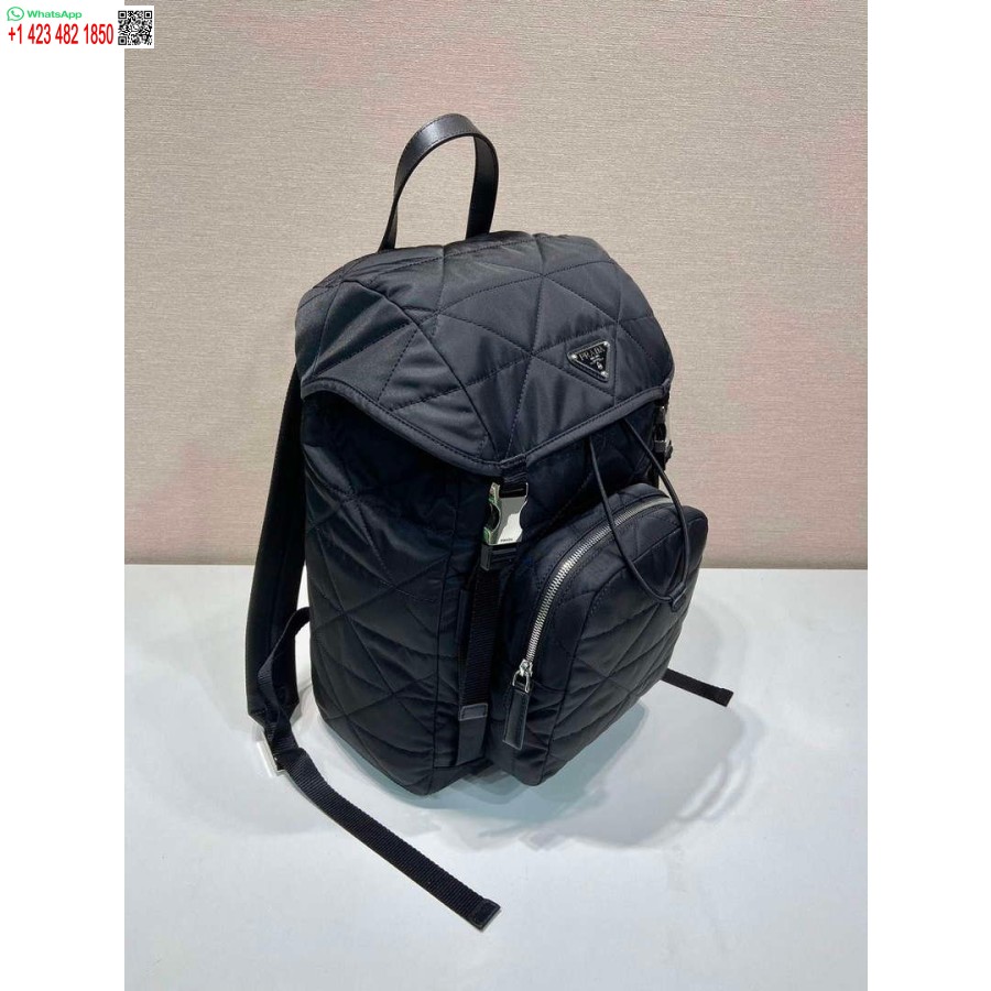 Replica Prada 2vz135 Re-nylon Polstret Rygsæk Med Hætte Sort