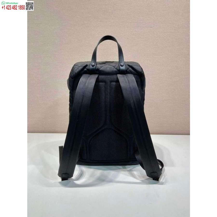 Replica Prada 2vz135 Re-nylon Polstret Rygsæk Med Hætte Sort