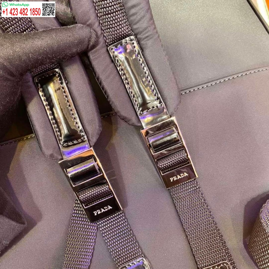 Replika Prada 2vz084 Re-najlon I Kožni Ruksak Crne Boje