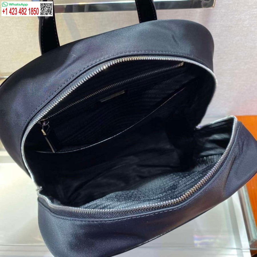 Replika Prada 2vz084 Re-najlon I Kožni Ruksak Crne Boje