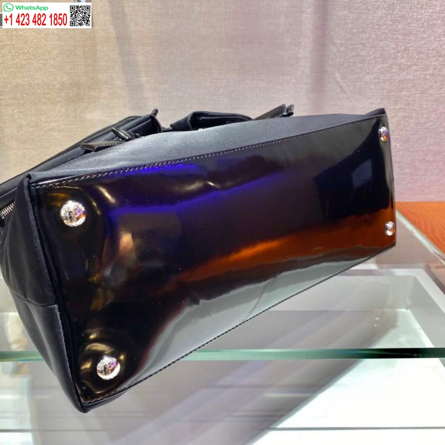 Replica Prada Signaux Nylon Ja Nahka Hobo Laukku 1bc160 Musta