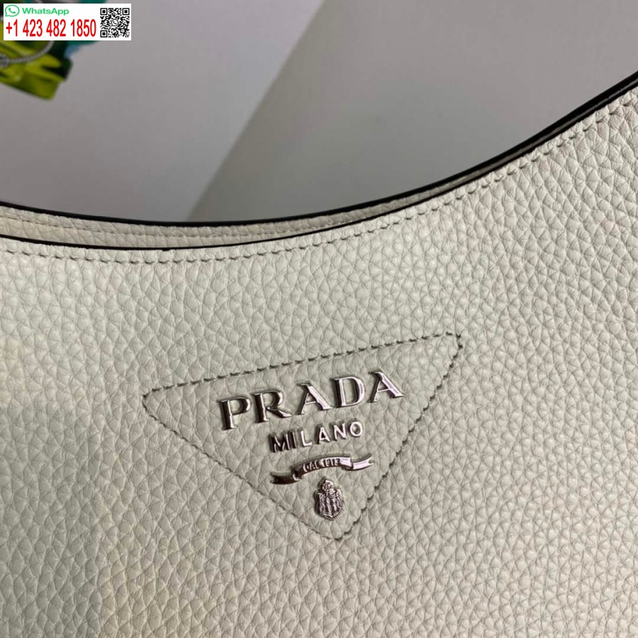 Replica Prada Nahkainen Hobo Laukku 1bc073 Valkoinen