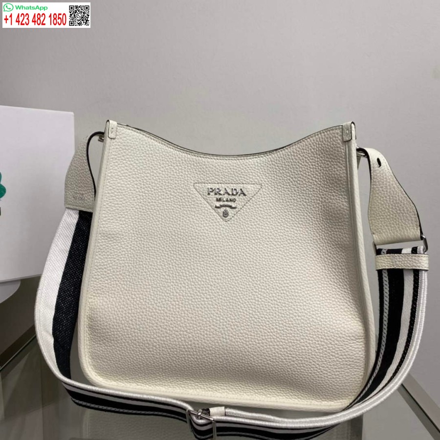 Replica Prada Nahkainen Hobo Laukku 1bc073 Valkoinen