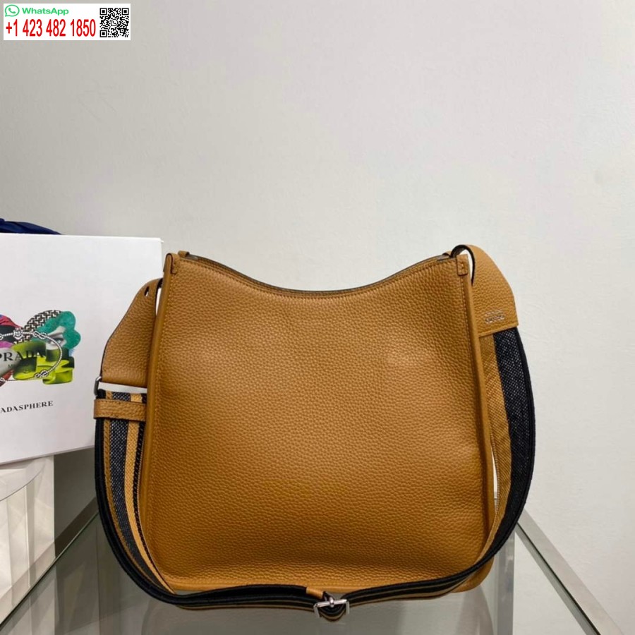 Replica Borsa Hobo In Pelle Prada 1bc073 Marrone Chiaro