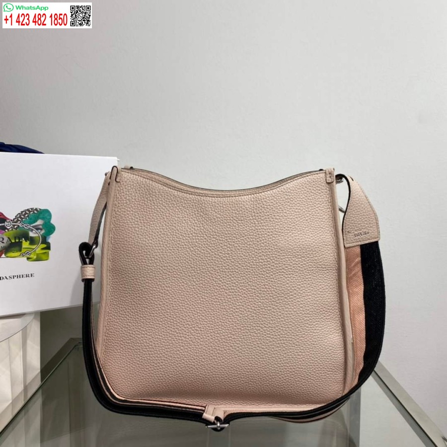 Replica Prada Leather hobo bag 1BC073 In Pink