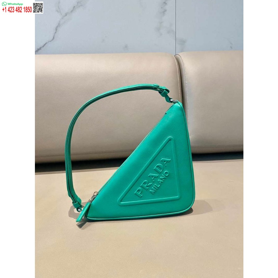 Replica Prada 1nq043 Driehoekig Leren Tasje Meerblauw