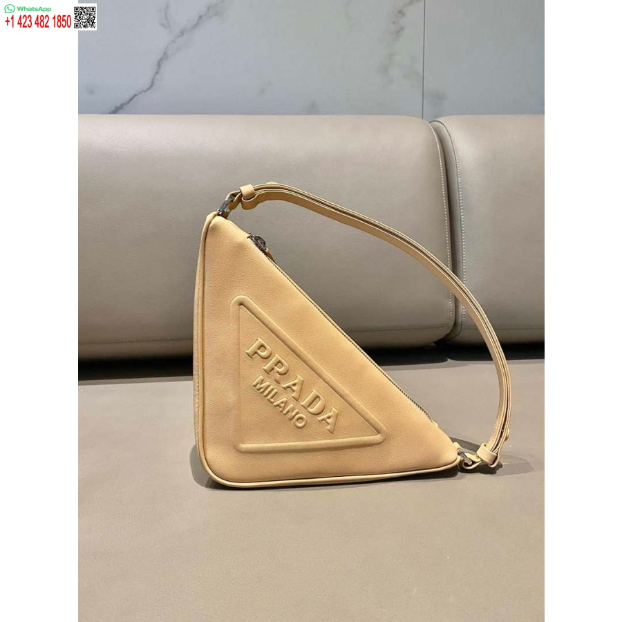 Replica Prada 1nq043 Driehoekig Leren Etui Abrikoos