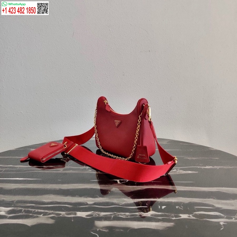 Replica Prada 1bh204 Prada Heruitgave 2005 Saffiano Leren Tas In Rood