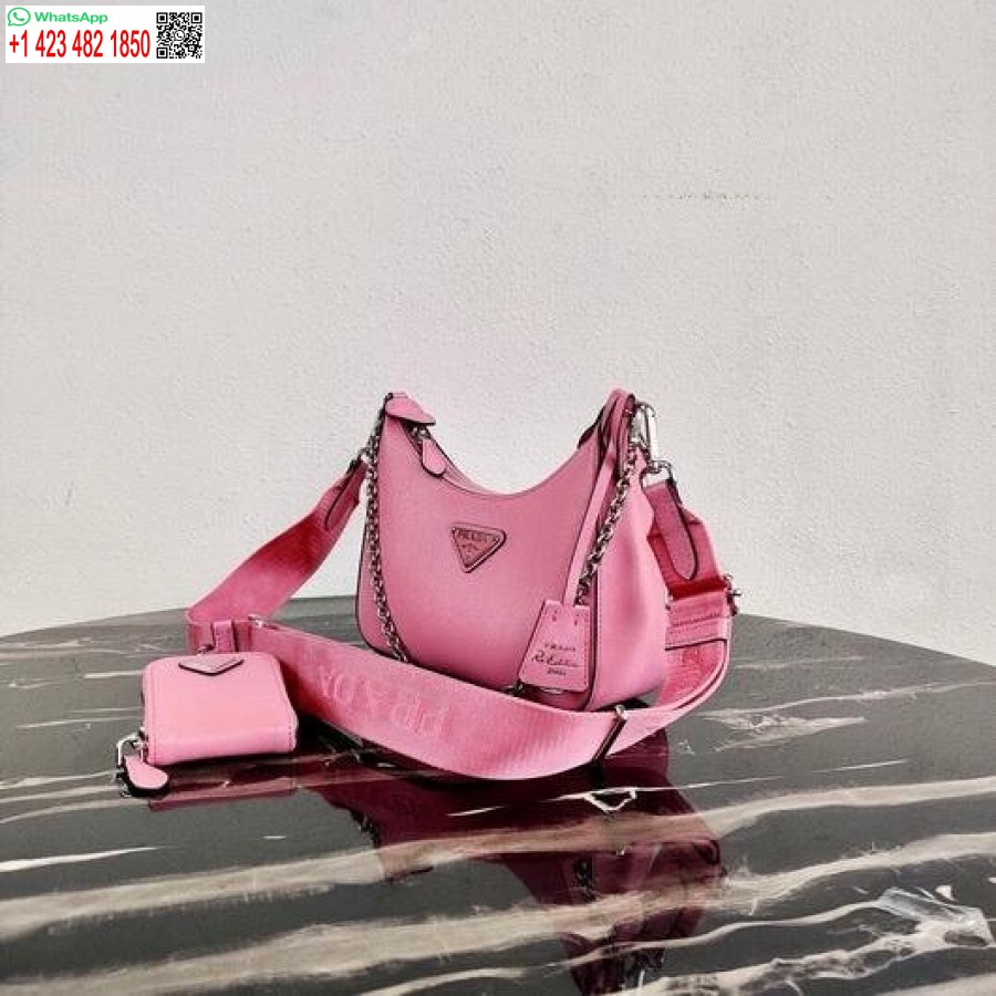 Replica Prada 1bh204 Prada Heruitgave 2005 Saffiano Leren Tas In Roze
