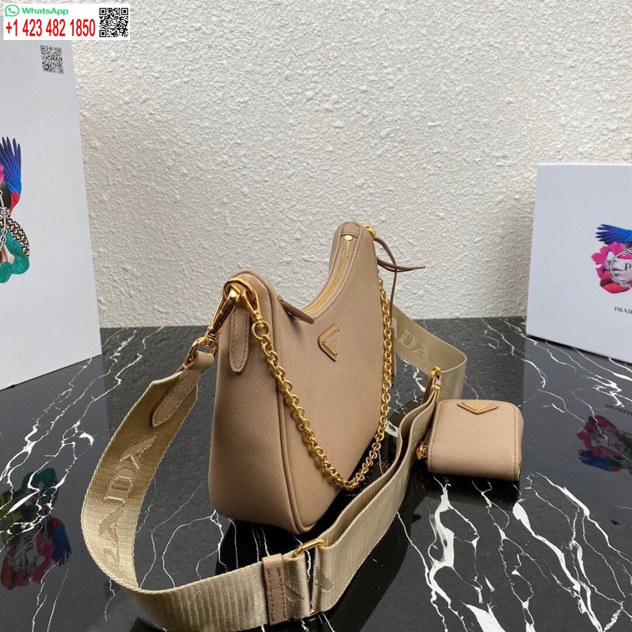 Replica Prada 1BH204 Prada Re-Edition 2005 Saffiano leather Bag in Apricot