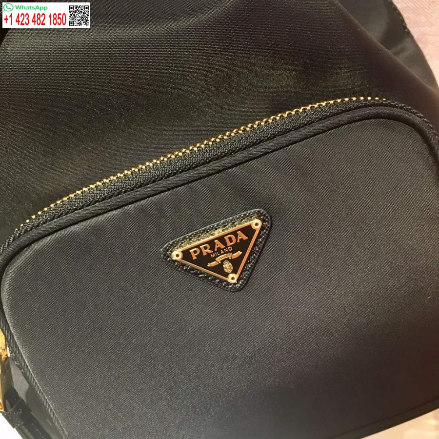 Réplique Prada 1bh097 Seau Jacquard Logo Convertible Moyen Noir