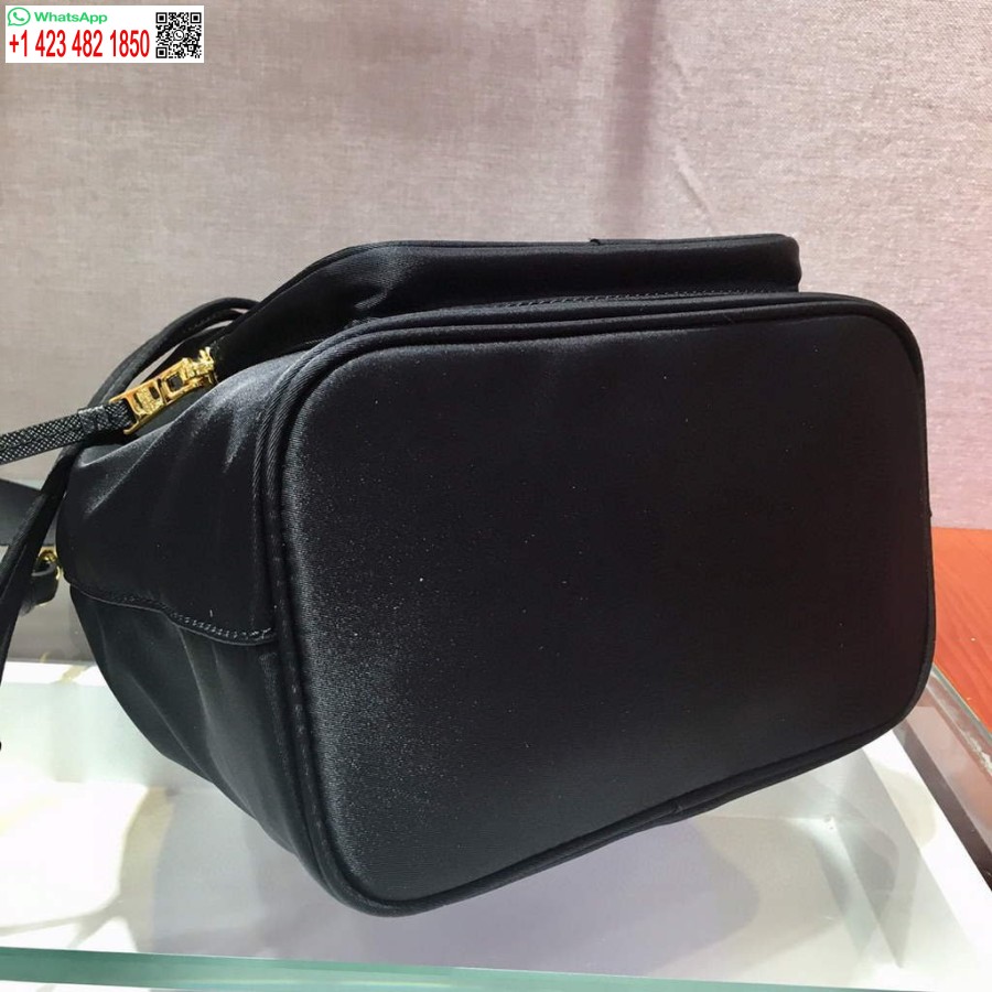 Réplique Prada 1bh097 Seau Jacquard Logo Convertible Moyen Noir