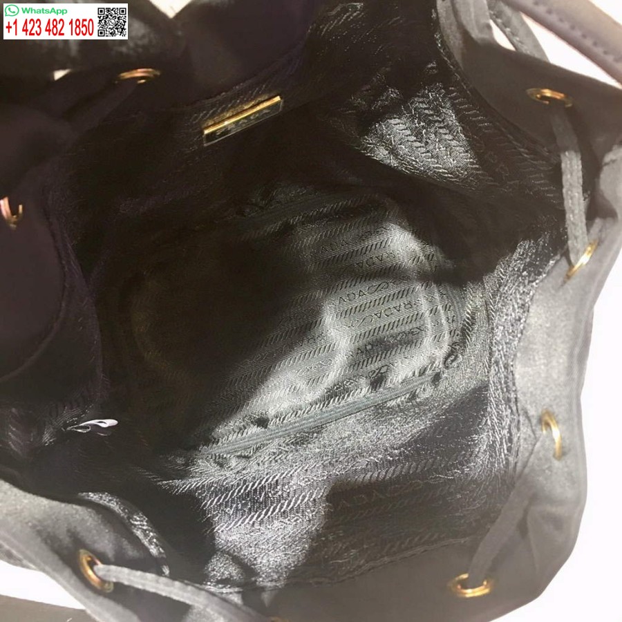 Réplique Prada 1bh097 Seau Jacquard Logo Convertible Moyen Noir