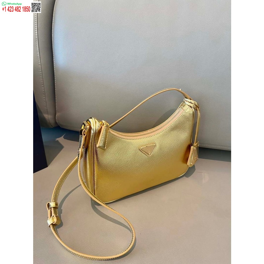 Replika Prada 1bc204 Saffiano Odos Mini Krepšys Auksinis