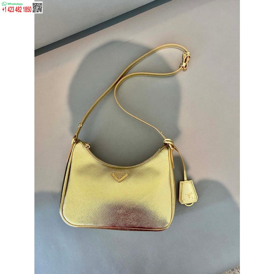 Replika Prada 1bc204 Saffiano Odos Mini Krepšys Auksinis