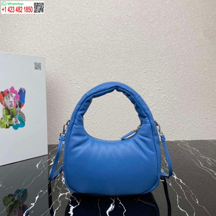 Replica Prada 1ba384 Prada Zacht Gewatteerde Mini-tas Van Nappaleer Lichtblauw