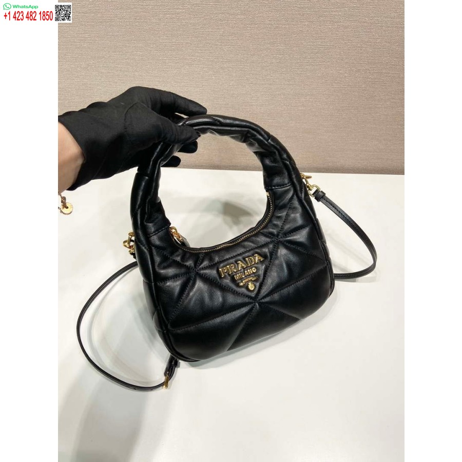 Replica Prada 1BA384 Nappa-leather mini bag with topstitching