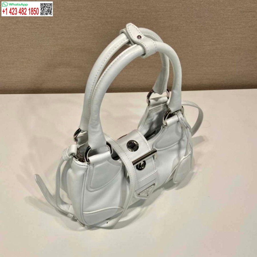 Replica Prada 1BA368 Moon padded nappa-leather bag White