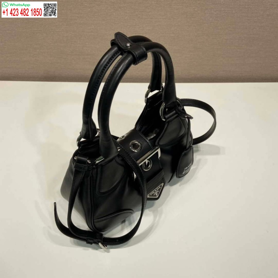 Replica Prada 1BA368 Moon padded nappa-leather bag Black