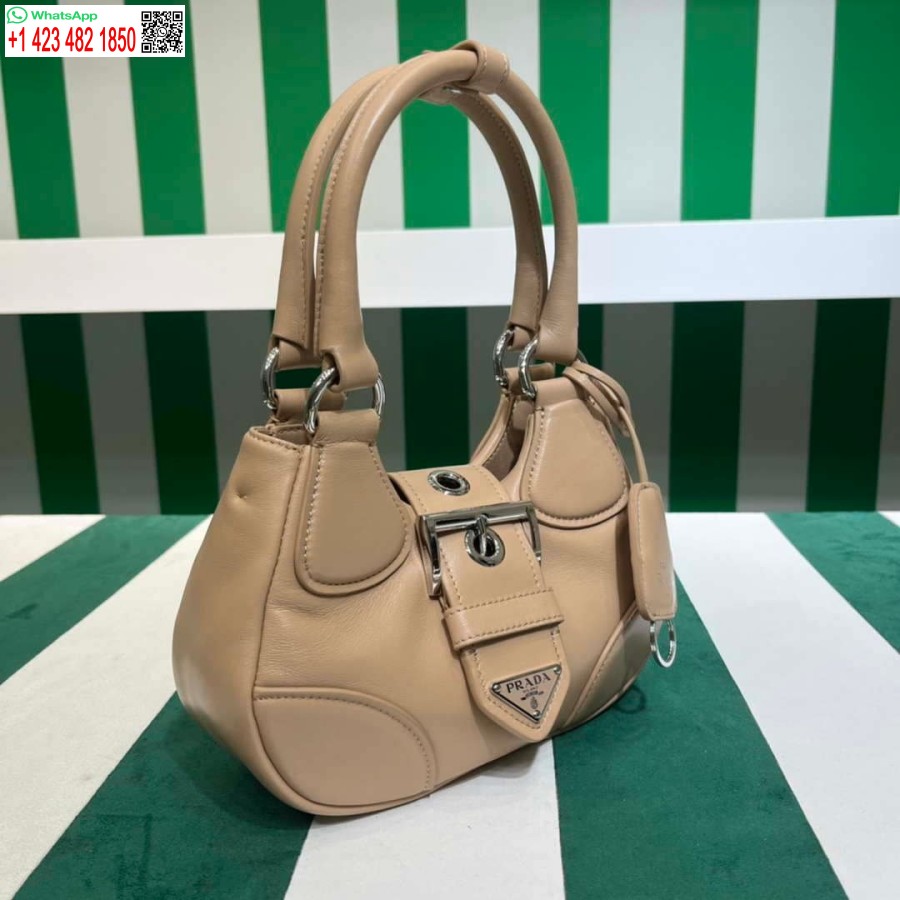 Replica Prada 1BA368 Moon padded nappa-leather bag Apricot