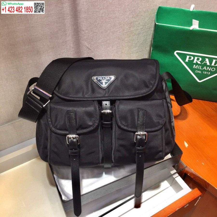 Borsa A Tracolla In Nylon Replica Prada 1bd225 Nera