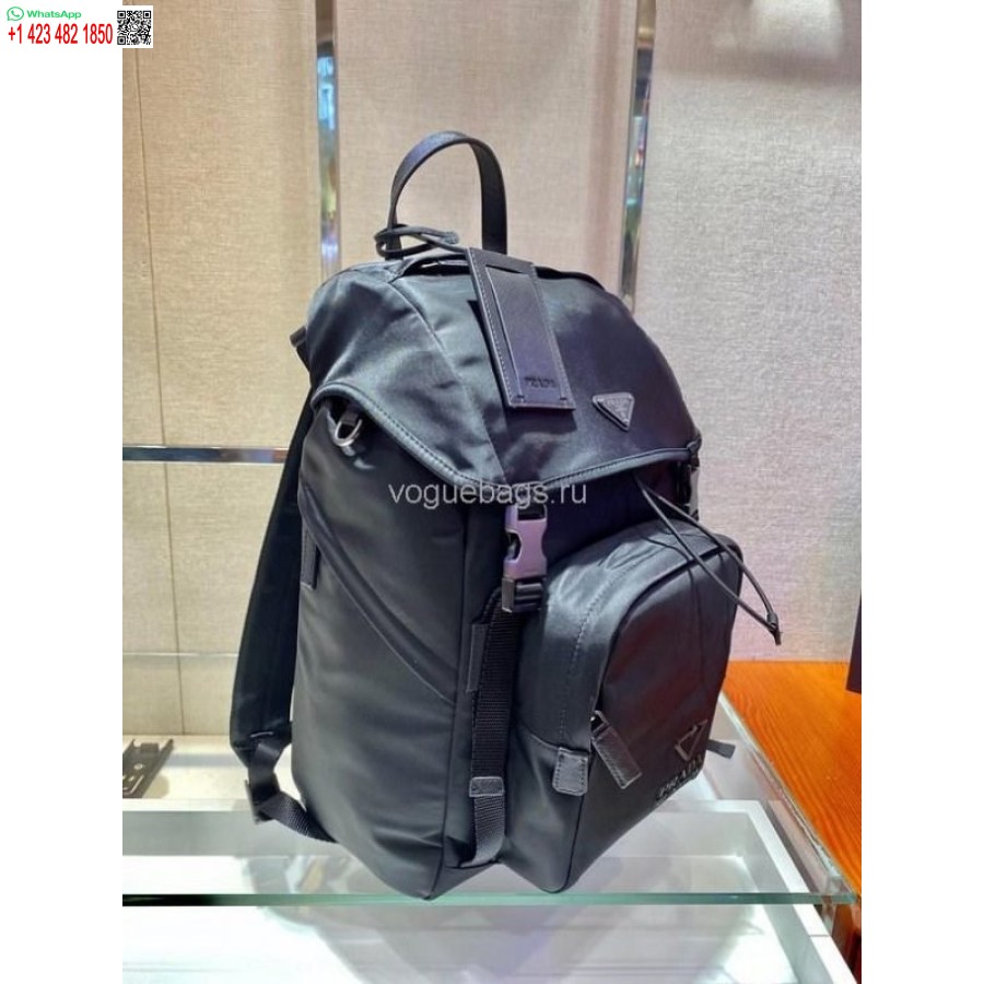 Réplica De Mochila De Nailon Prada 2vz135 En Bolso Negro