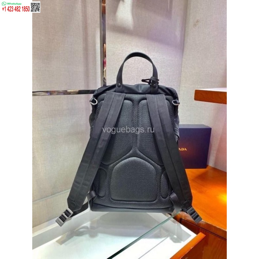 Réplica De Mochila De Nailon Prada 2vz135 En Bolso Negro