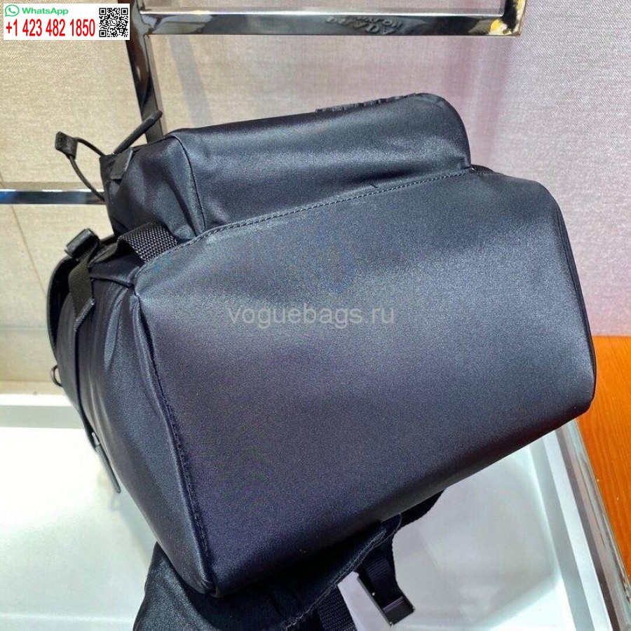 Réplica De Mochila De Nailon Prada 2vz135 En Bolso Negro