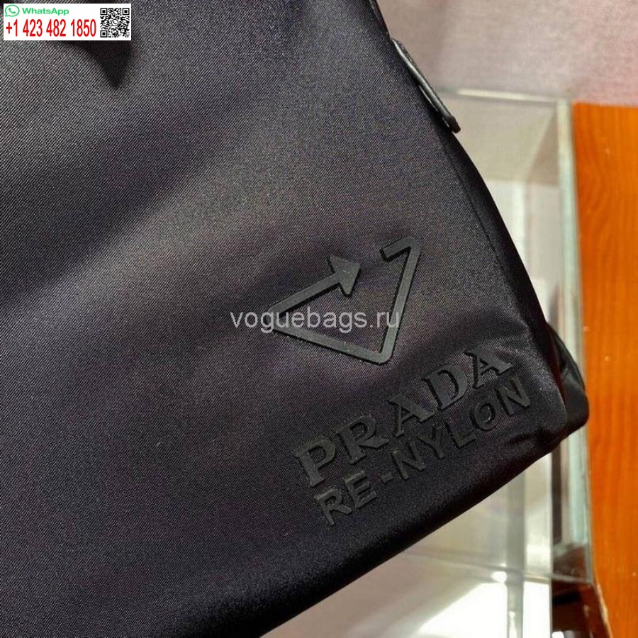 Réplica De Mochila De Nailon Prada 2vz135 En Bolso Negro