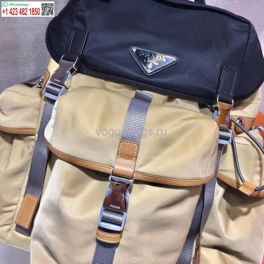 Replica Borsa Zaino In Nylon Prada 2vz074 In Marrone