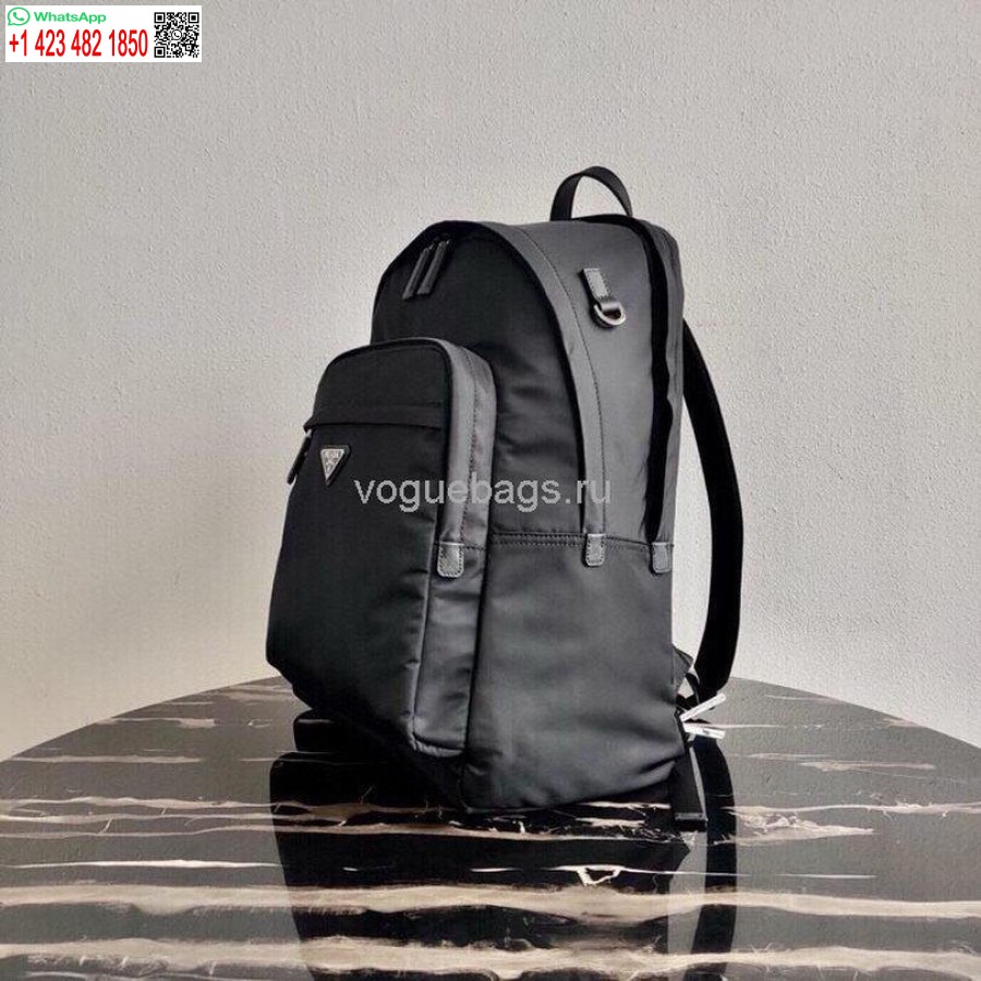 Replica Prada 2vz048 Borsa Zaino In Nylon E Pelle Saffiano Nera