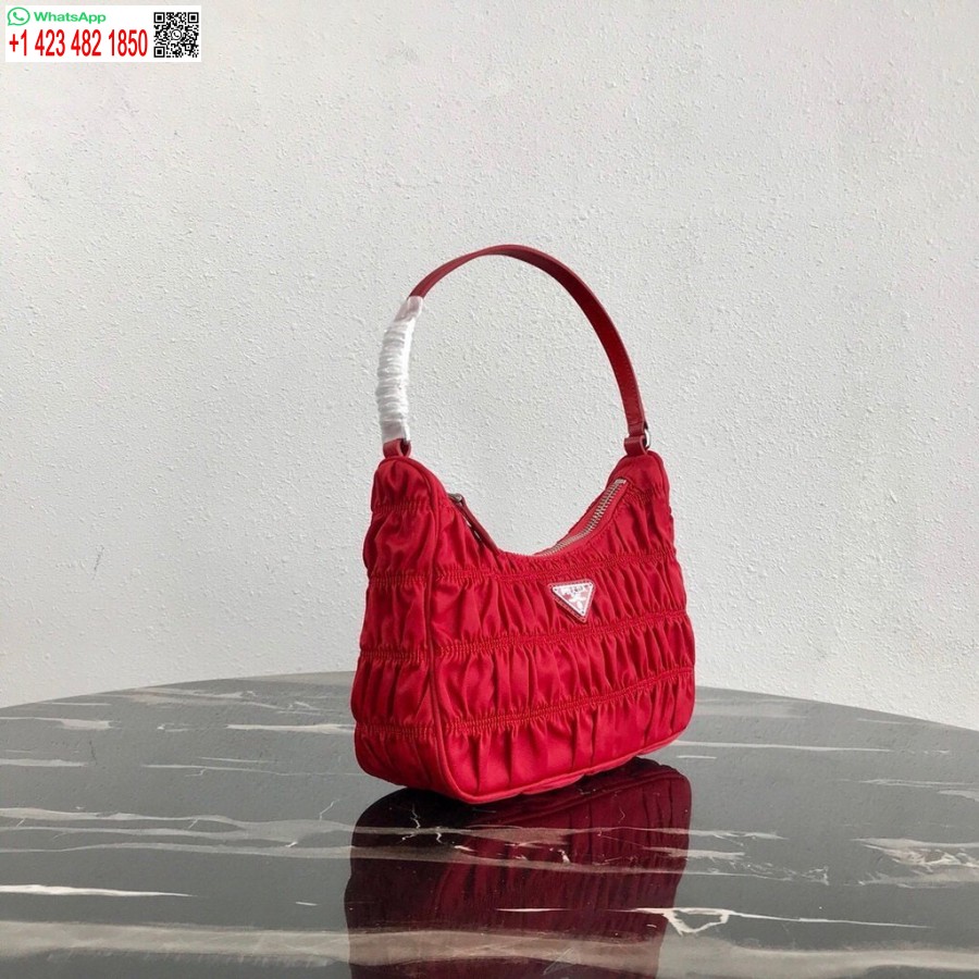 Replica Prada 1ne204 Mini Borsa Prada In Nylon E Pelle Saffiano Rossa