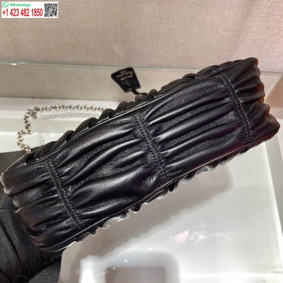 çoğaltma Prada 1bh204 Mini çanta Prada çapraz Askılı Deri çanta Siyah