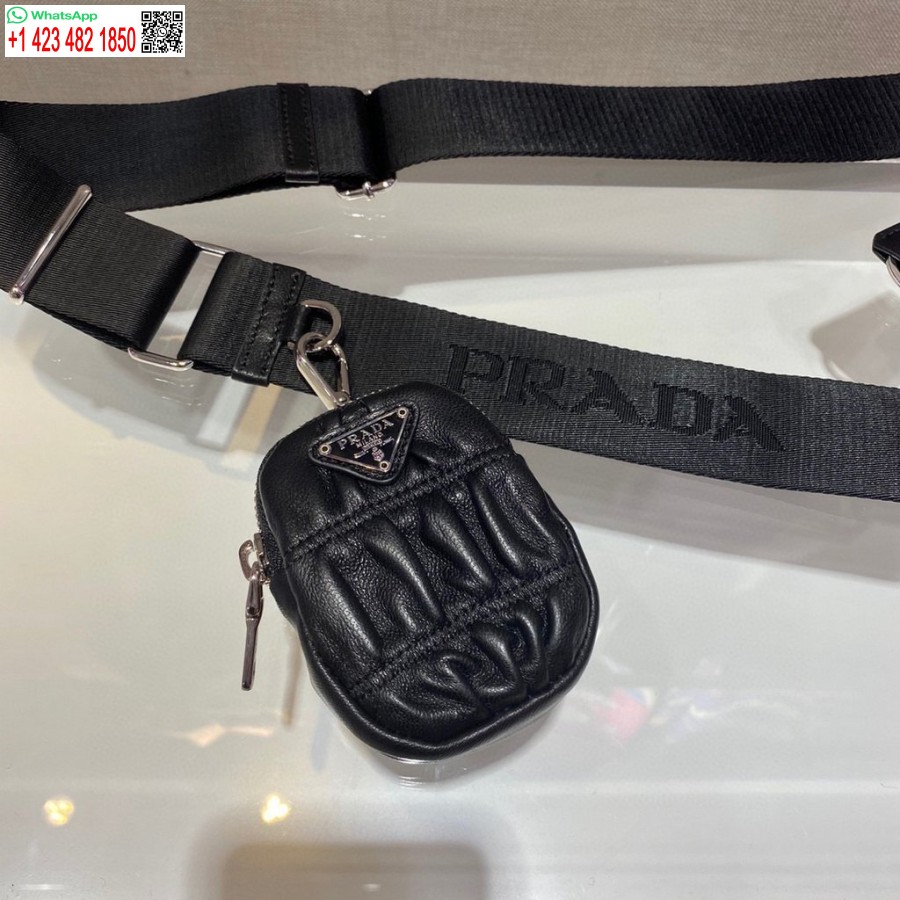çoğaltma Prada 1bh204 Mini çanta Prada çapraz Askılı Deri çanta Siyah