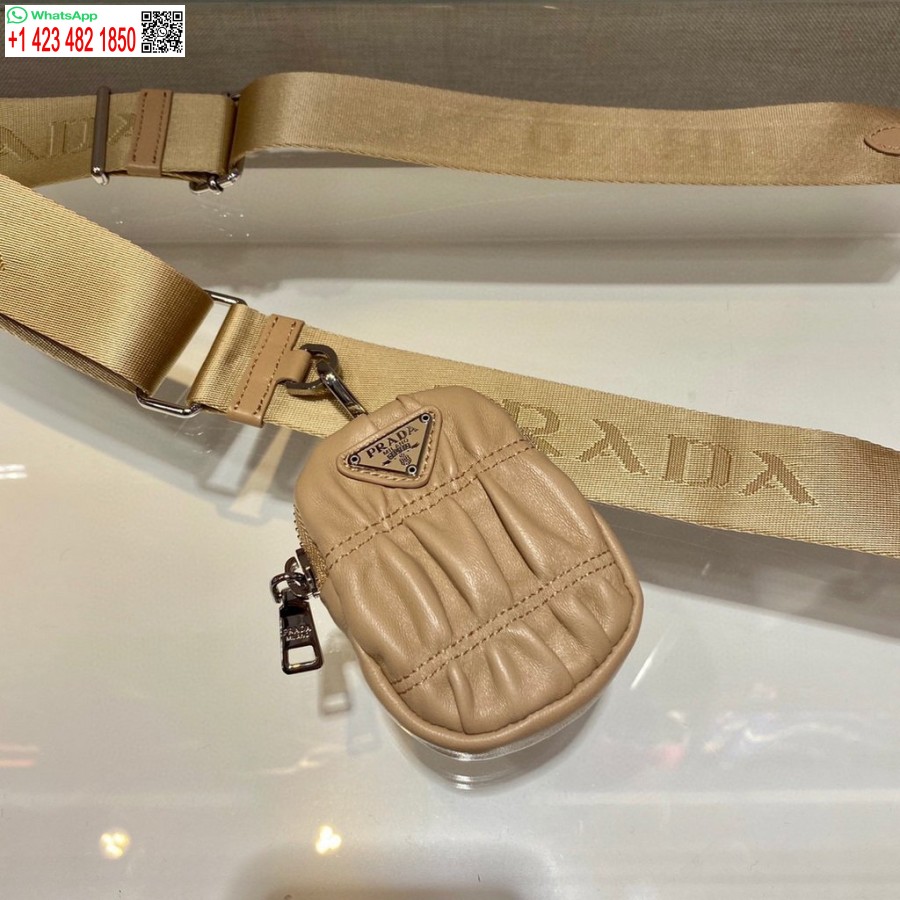 Replica Prada 1bh204 Minivesker Prada Crossbody Skinnveske I Aprikos