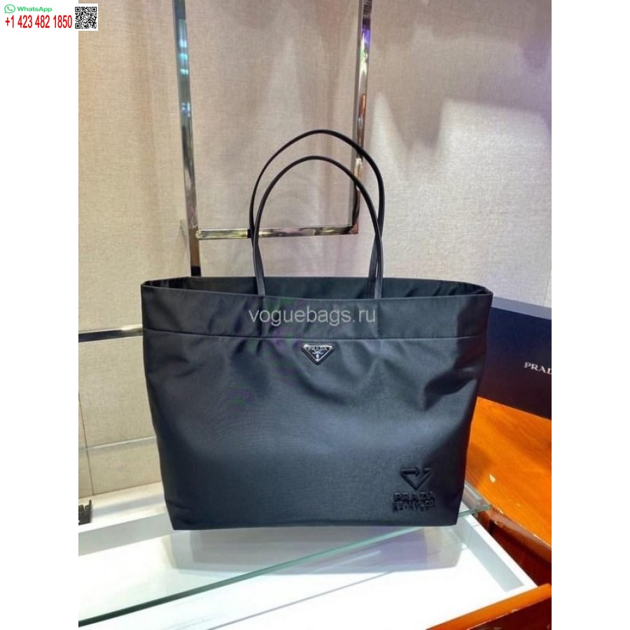 Borsa Tote Media In Nylon Replica Prada 1bg107 Re Nera