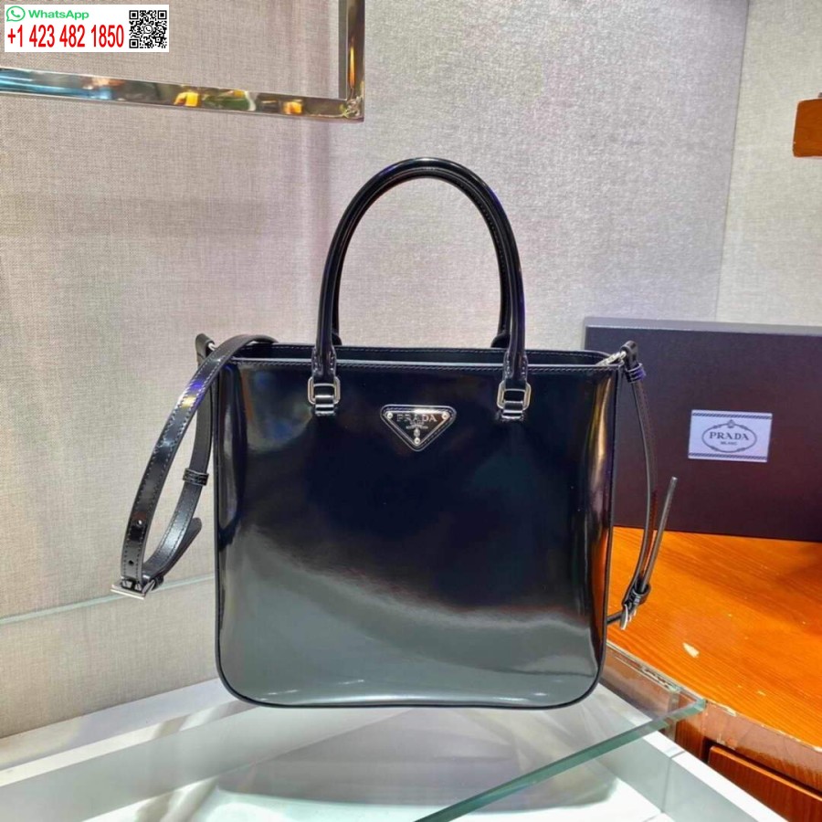Replika Torby Prada 1ba330 Ze Szczotkowanej Skóry W Kolorze Czarnym